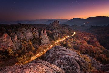 Wall Mural - magnificent night view of the belogradchik rocks, bulgaria