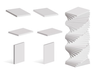 Poster - Blank books or magazines set, mockups style