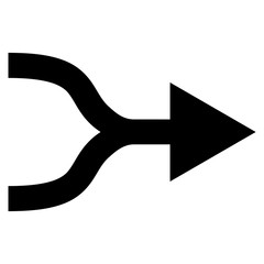 Combine Arrow Right vector icon. Style is flat icon symbol, black color, white background.