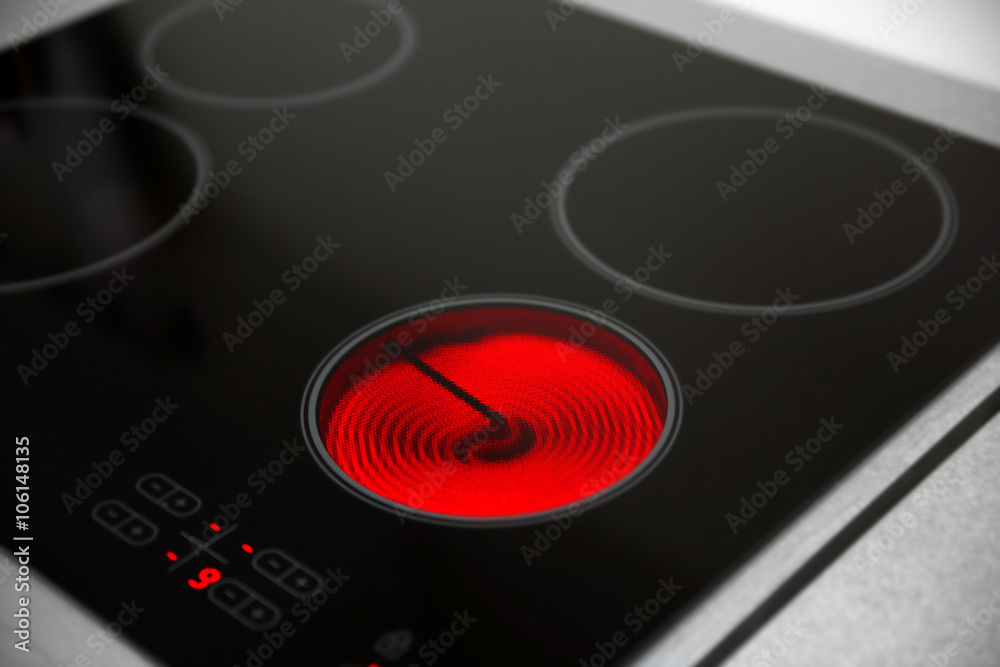 Electric hob closeup
