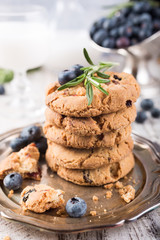 Wall Mural - Chocolate chip and blueberries cookies 