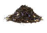 Fototapeta Tulipany - Dried black Earl Grey tea leaves over white background