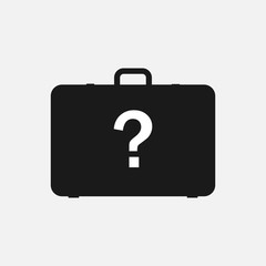 Suspicious suitcase icon. Suitcase icon. Flat icon. Vector illustration