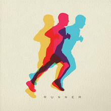 Runner Sport Man Silhouette Concept Design