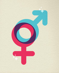 Wall Mural - Human gender symbol colorful of male female