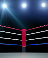  red corner boxing ring background 3d render