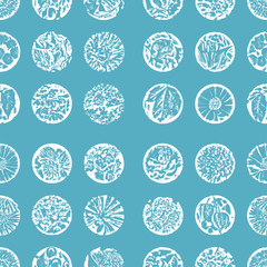 Fototapete - seamless pattern with elements of flowers and leaves