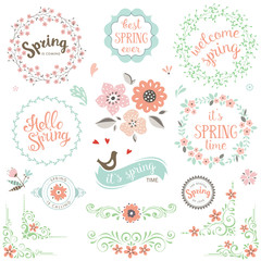 Wall Mural - spring elements set