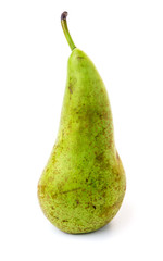 Wall Mural - One green organic pear isolated on white background