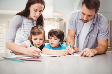 Poster - Family writing in book