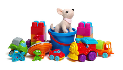 Canvas Print - Toys on a white