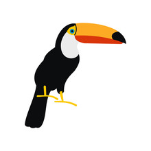 Toucan Icon, Flat Style 