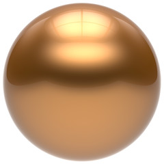 Sphere button round ball gold geometric shape basic circle solid figure simple minimalistic element single drop yellow shiny glossy sparkling object blank balloon atom icon. 3d render isolated
