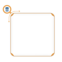Poster - Vector ocher box to fill your text and trashcan