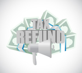 Wall Mural - tax refund megaphone messages illustration