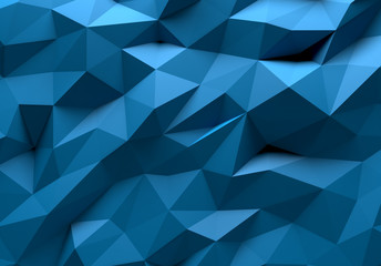 Poster - blue color triangle geometrical background