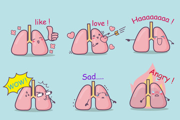 Wall Mural - cute cartoon lung set