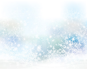 Wall Mural - vector winter snowflakes background.