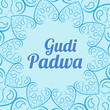Happy Ugadi Gudi Padwa card with mandala
