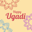 Happy Ugadi card template with mandala