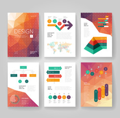 Wall Mural - Business brochure template with infographics