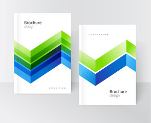 Wall Mural - brochure, leaflet, flyer, cover template. abstract background blue and green diagonal lines. stock-v