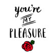 hand drawn lettering You're my pleasure