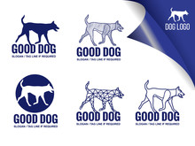 Blue Dog  Logo Vector Design Elements Style