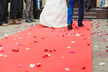 Bride And Groom On Red Carpet