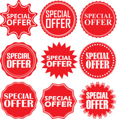 Wall Mural - Special offer signs set, special offer sticker set, vector illus