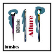 brushes for make up stylish logo isolated on the white backgroun
