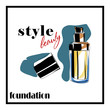 foundation stylish make up logo isolated on the white background