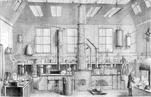 Chemistry Laboratory At The Ecole Normale In Paris, Vintage Engr