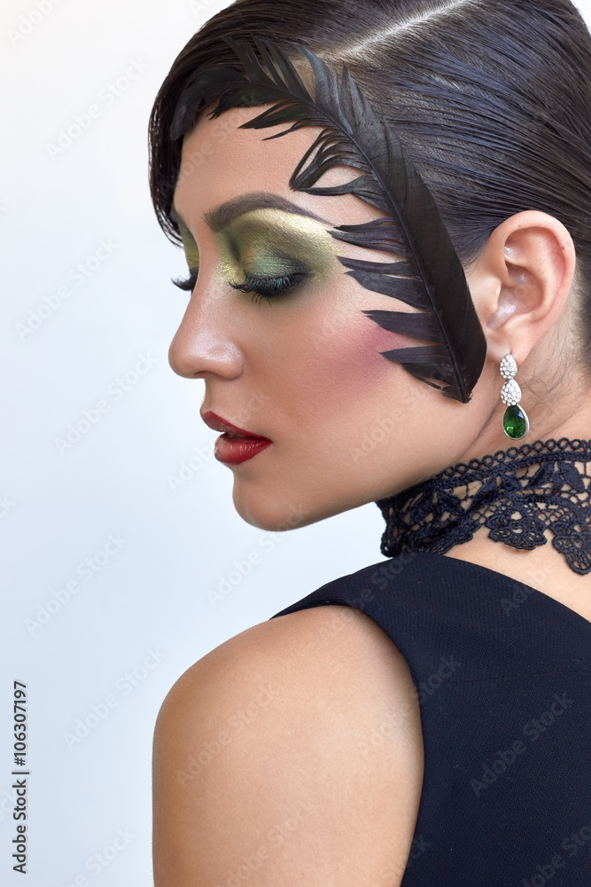 Photo Art Print Retro Fashion Portrait Of Elegant Woman 1920s