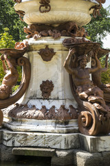 mythology, golden fountains in segovia palace in spain. bronze f