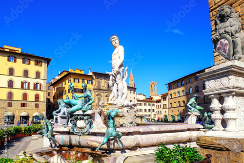 Plakat Fontanna Neptuna, Florencja, Włochy