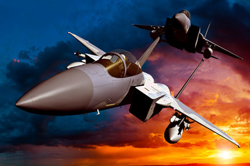  F-15C Eagle 3D illustration model in flight