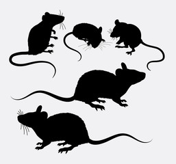 Wall Mural - Mouse and rat animal silhouette. Good use for symbol, logo, web icon, mascot, sign, sticker, or any design you want. Easy to use.
