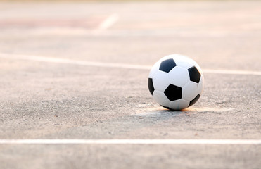 Soccer ball in the morning light