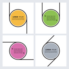 Poster - Set of color quote text bubbles. Quote blank template. Quote bubble. Empty template. Circle quote form. Vector illustration.