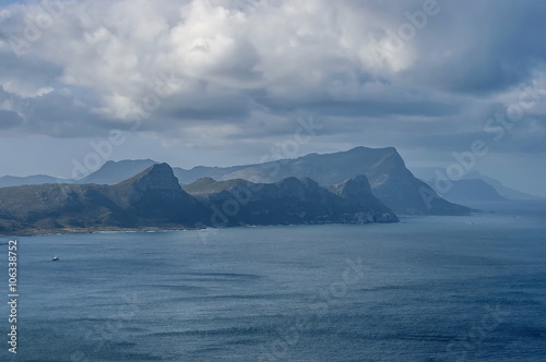 Fotografering Scenic View to False bay and Cape peninsula from Cape of Good Hope hill, South A
