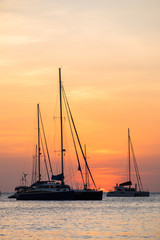 Poster - Boat sunset