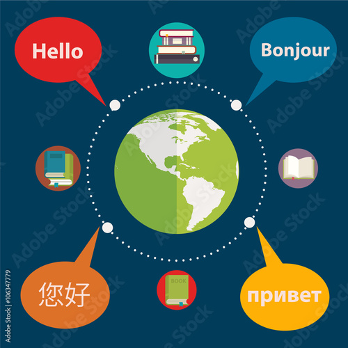 Fotografía Synchronic translation services and international court legal interpreting flat