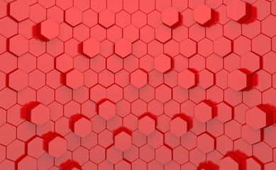 Wall Mural - Abstract of hexagons random level color background.
