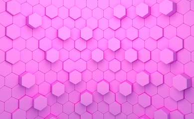 Wall Mural - Abstract of hexagons random level color background. 