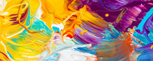 Farben, Malen, Farbmischung Mit Gouache/ Acryl, Hintergrund, Panorama, Bunt, Farbenfroh