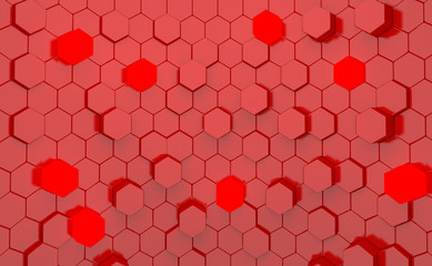 Wall Mural - Abstract of hexagons random level color background. 