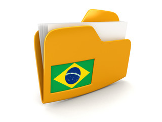 Poster - folder and lists with Brazilian Flag. Image with clipping path