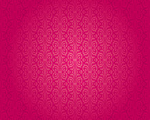 Retro Red Vintage Wallpaper Pattern Vector Seamless Background Design