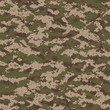 Vector illustration of camouflage pattern in pixels.